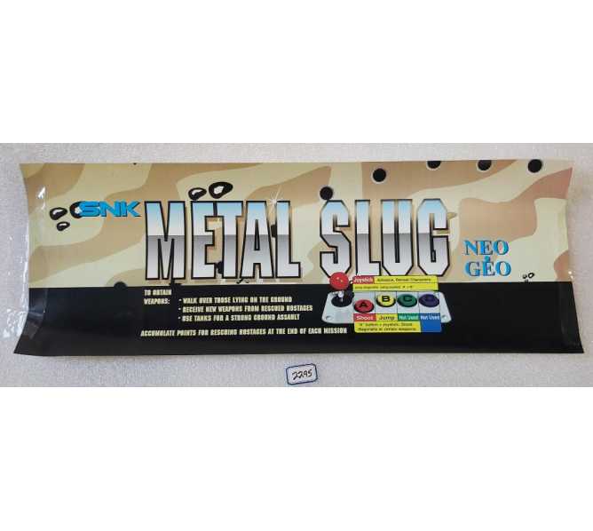 SNK NEO GEO METAL SLUG Arcade Game LEXAN HEADER (2295)