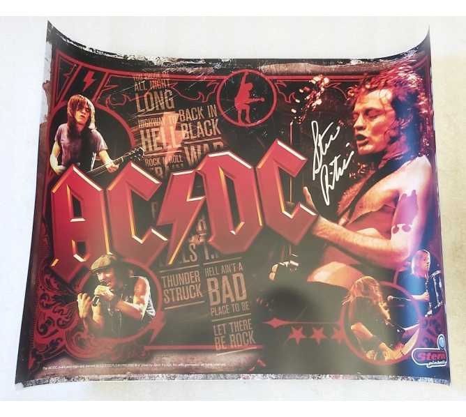 STERN AC/DC Premium Pinball Translite #830-52C7-00 signed by Steve Ritchie (2607)