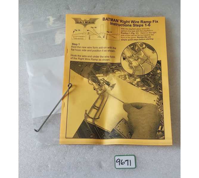 STERN BATMAN Pinball Machine RIGHT WIRE RAMP FIX Kit #9671 