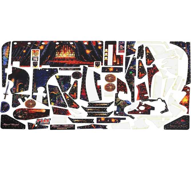 STERN BLACK KNIGHT SWORD OF RAGE PREMIUM/LE Pinball Machine Complete Plastic Set #803-5000-N2 