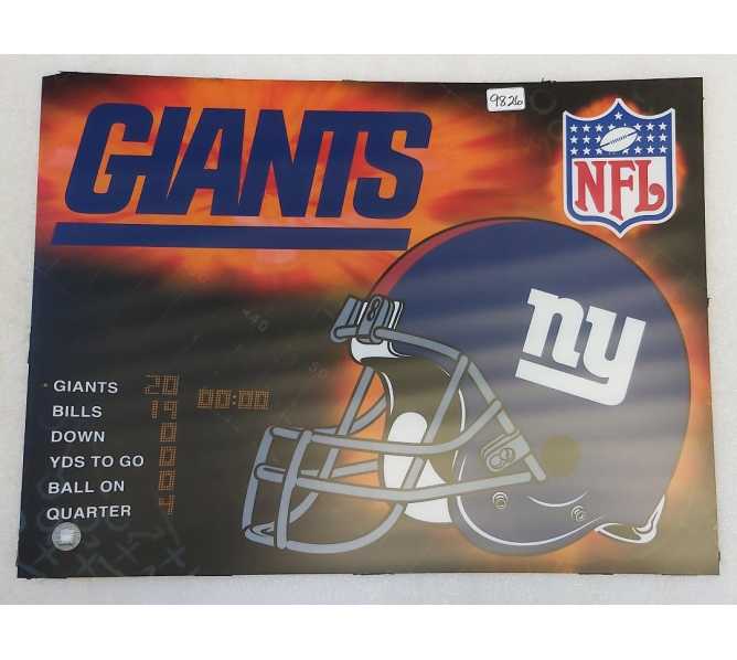 STERN NFL GIANTS Pinball Machine Translite Artwork #9826 