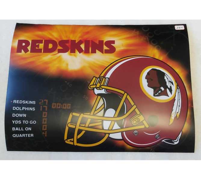 STERN NFL WASHINGTON REDSKINS Pinball Machine Translite Backbox Artwork (2314)