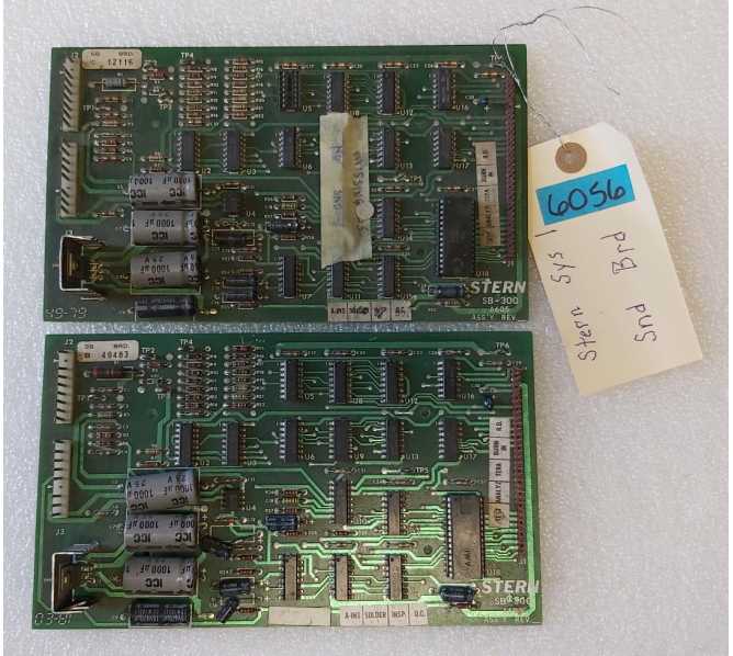 STERN Pinball SYSTEM 1 SOUND Board #6056 - LOT of 2 