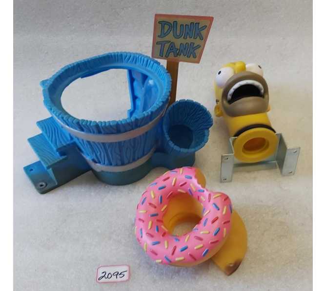 STERN SIMPSONS KOOKY CARNIVAL Redemption Game DUNK TANK, HOMER'S HEAD, DONUT MOLDED Plastics (2095)