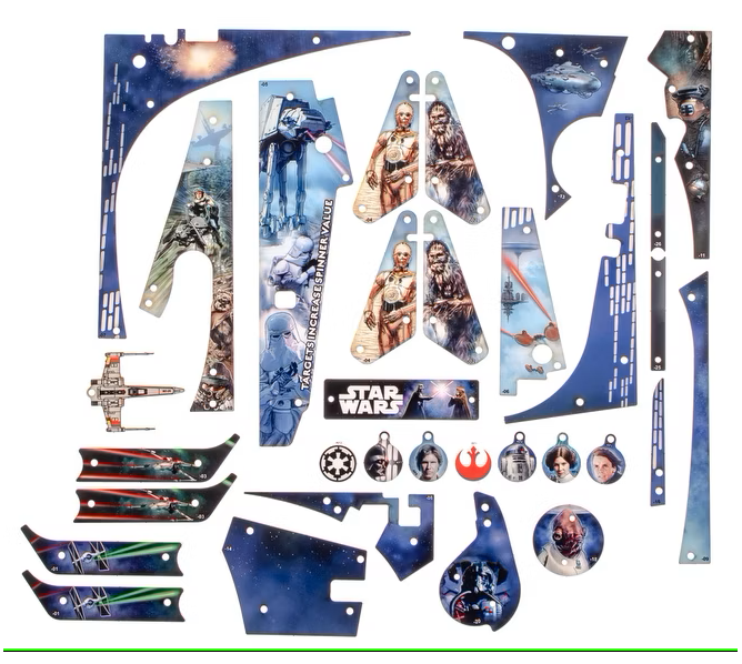 STERN STAR WARS PRO Pinball Machine Complete Plastic Set #803-5000-J5 