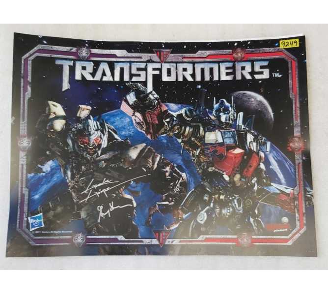 STERN TRANSFORMERS PRO Pinball Translite signed by STERN & GOMEZ #830-8427-AA (9249) 