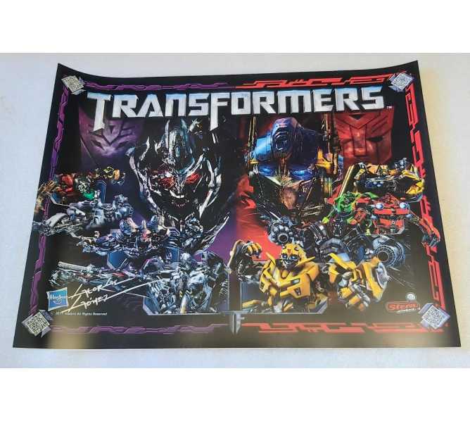 STERN TRANSFORMERS Pinball Machine Translite Backbox Artwork signed by STERN & GOMEZ #9249 