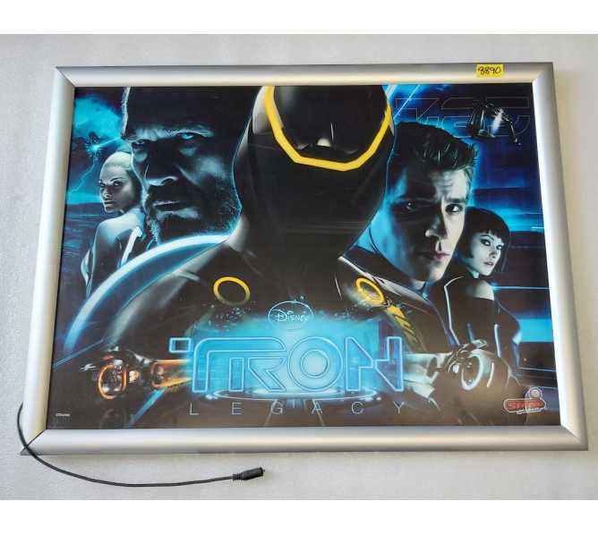 STERN TRON LEGACY PRO Pinball Machine TRANSLITE in LED BACK-LIT TRANSLITE FRAME 