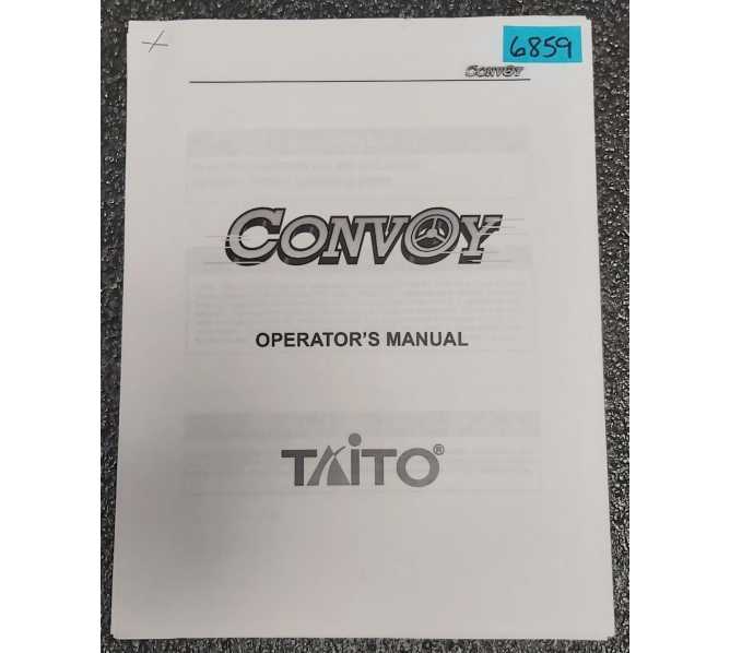TAITO CONVOY Arcade Game OPERATION Manual #6859 