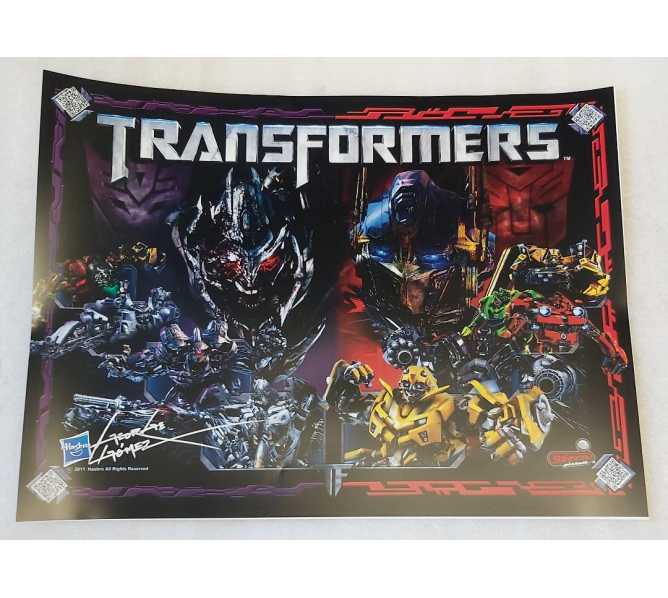 TERN TRANSFORMERS PRO Pinball Machine Translite signed by GOMEZ #830-8427-AA 