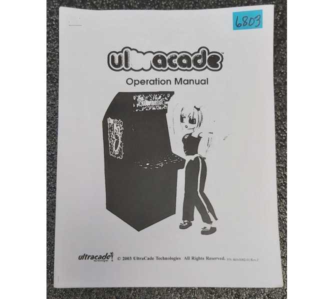 ULTRACADE Arcade Game OPERATION MANUAL #6803 