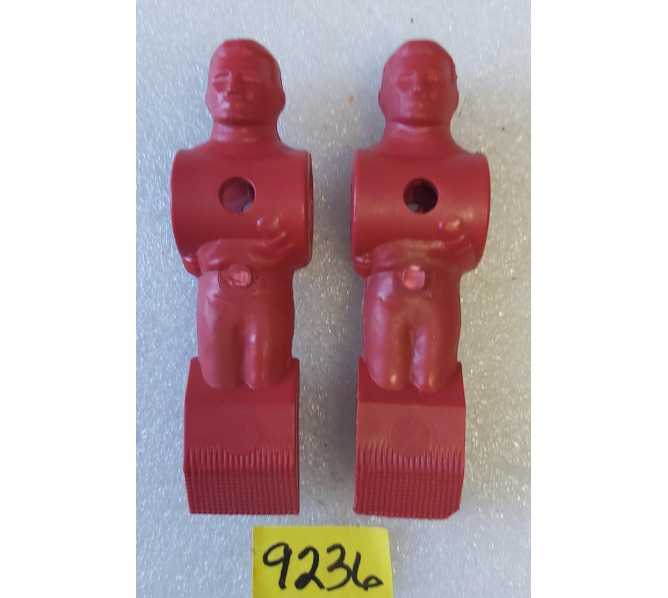 VINTAGE STRIKER SOCCER FOOSBALL Arcade Game RED REPLACEMENT MAN Lot of 2 #9236 
