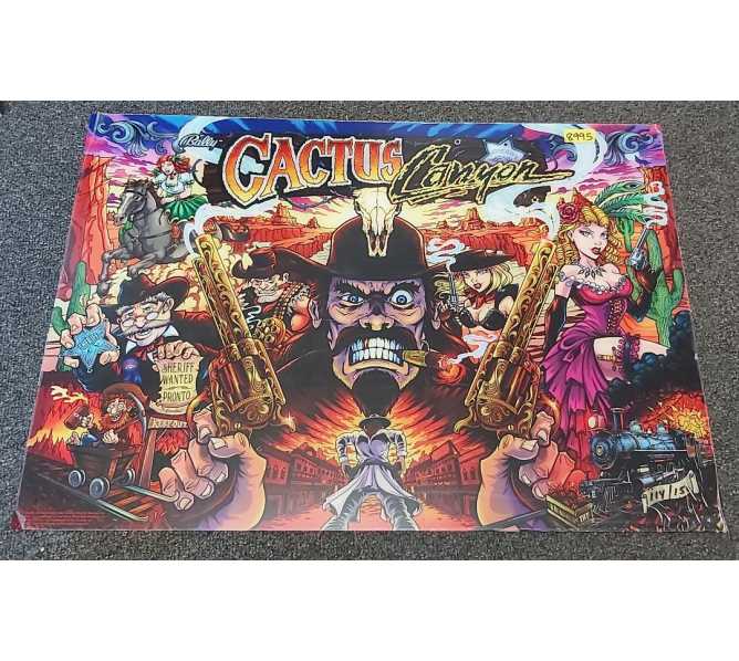 WILLIAMS BALLY Cactus Canyon Pinball ORIGINAL Flexible Translite Backglass #8995