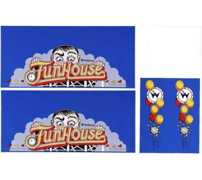 WILLIAMS FUNHOUSE Pinball Machine 4 piece Cabinet Decal Set (56) 