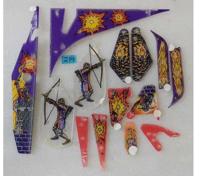 WILLIAMS MEDIEVAL MADNESS Pinball Machine 14 Pc. Incomplete Plastic Set #219 