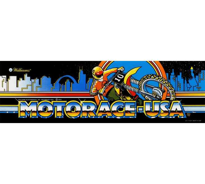WILLIAMS MOTORACE USA Arcade Game Plexiglass Header (X21)  