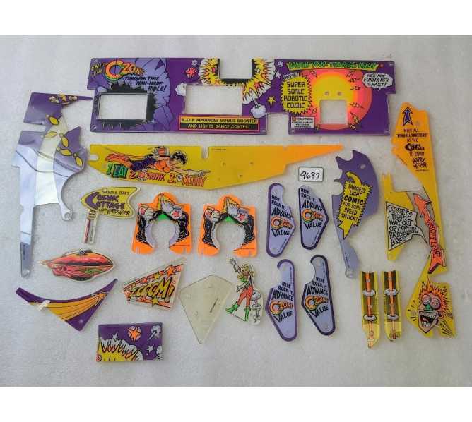 WILLIAMS PARTY ZONE Pinball Machine INCOMPLETE PLASTIC Set #9687