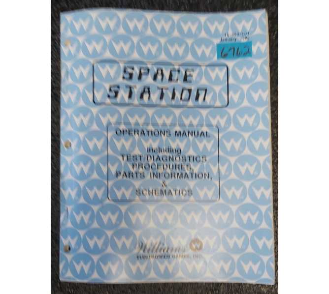 WILLIAMS SPACE STATION Pinball Machine OPERATIONS MANUAL #6762 