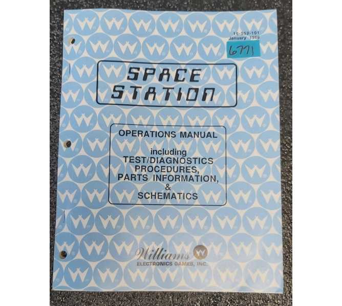 WILLIAMS SPACE STATION Pinball Machine OPERATIONS MANUAL #6771 