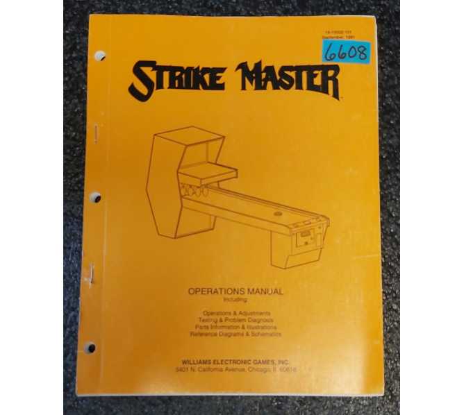 WILLIAMS STRIKE MASTER Shuffle Bowler Arcade Game OPERATIONS MANUAL #6608  