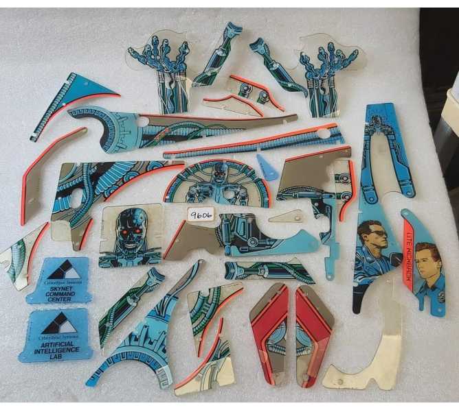 WILLIAMS TERMINATOR 2 Pinball Machine INCOMPLETE PLASTIC Set #9606