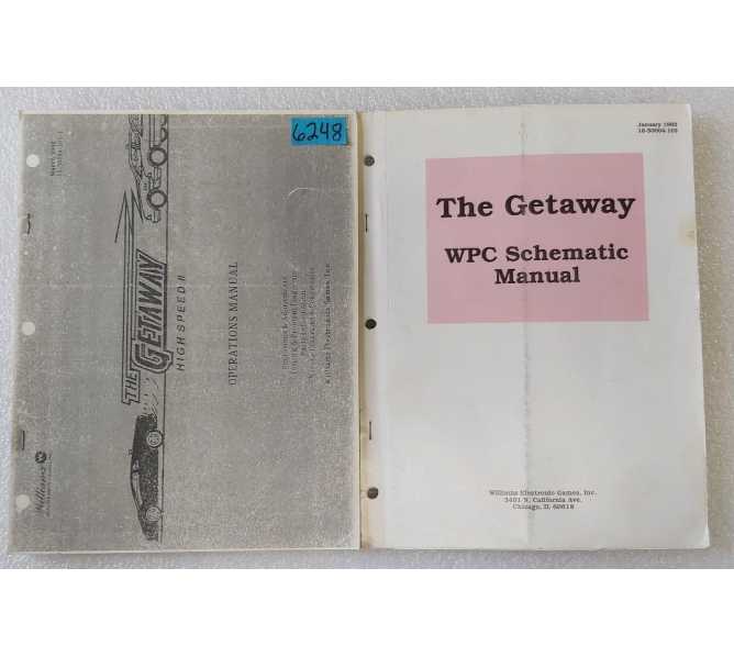 WILLIAMS THE GETAWAY Pinball Machine Operations Manual & Schematics Manual #6248 