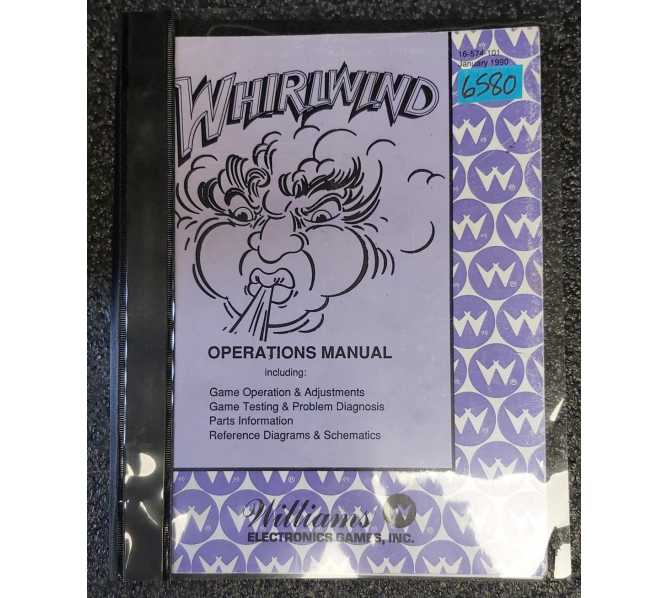 WILLIAMS WHIRLWIND Pinball Game OPERATIONS MANUAL #6580