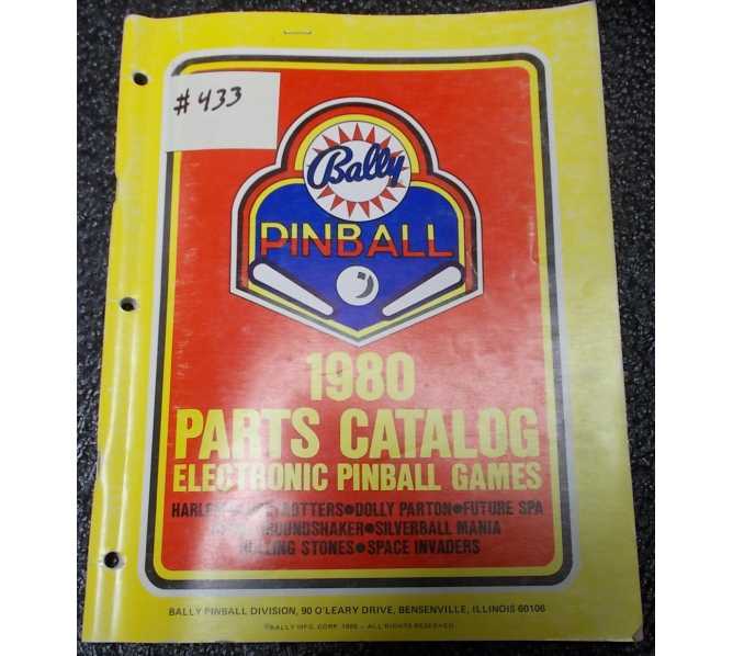 1980 Pinball Machine Game Parts Catalog #433 for sale - BALLY 