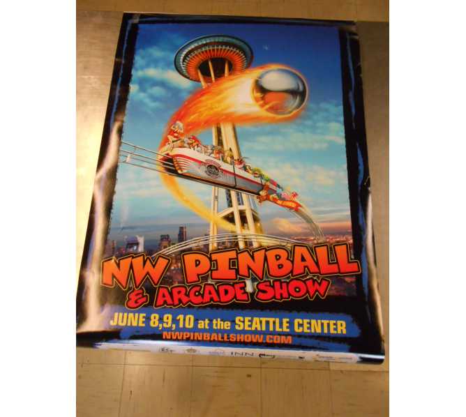 2012 Northwest Pinball & Arcade Show Advertising Promotional Poster 36 x 24 NOS minor defects #58  