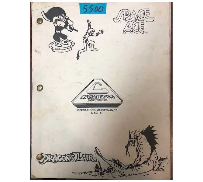  CINEMATRONICS DRAGON'S LAIR SPACE ACE Arcade Game Operations/Maintenance Manual 