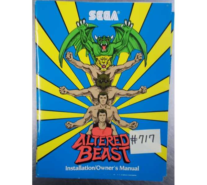 ALTERED BEAST Arcade Machine Game INSTALLATION / OWNER'S MANUAL #717 for sale 