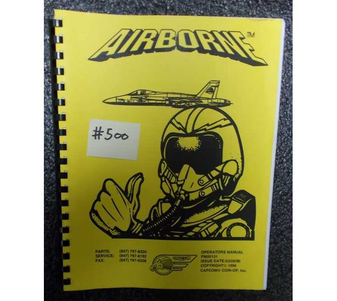 AIRBORNE Video Arcade Machine Game Operating Manual #500 for sale - CAPCOM