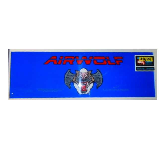 AIRWOLF Arcade Machine Game Overhead Marquee PLEXIGLASS Header for sale #W99  