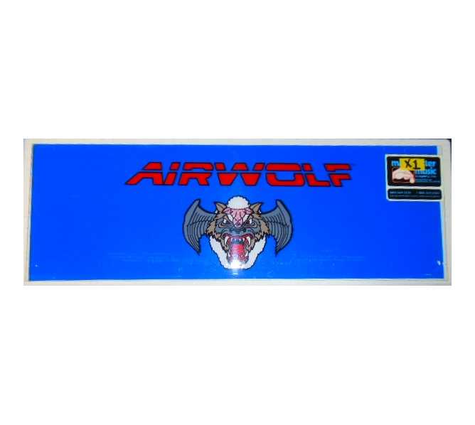 AIRWOLF Arcade Machine Game Overhead Marquee PLEXIGLASS Header for sale #X1 