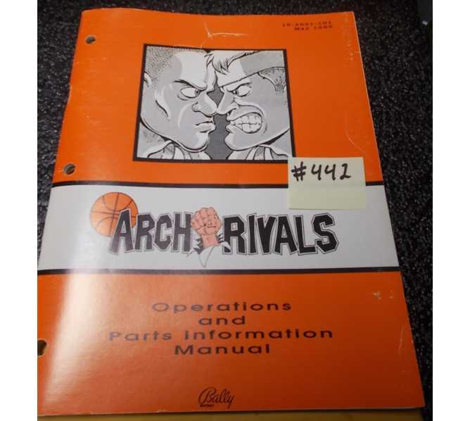 ARCH RIVALS Arcade Machine Game Operations and Parts Information Manual #442 for sale - BALLY 