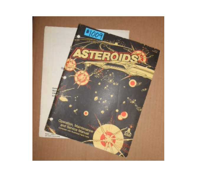 ASTEROIDS Arcade Machine Game OPERATION, MAINTENANCE & SERVICE MANUAL with ILLUSTRATED PARTS LISTS & SCHEMATICS #1009 for sale  