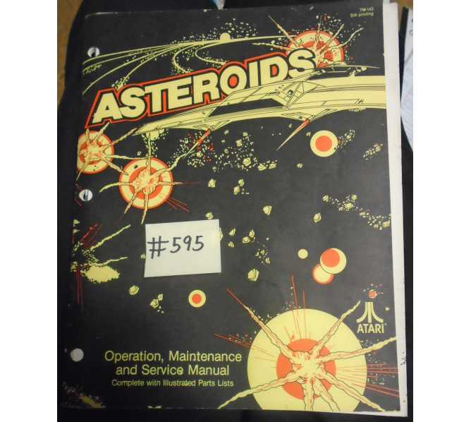 ASTEROIDS Video Arcade Machine Game Operation, Maintenance and Service Manual #595 for sale - ATARI