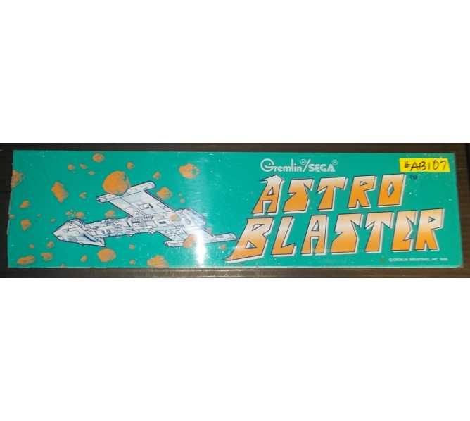 ASTRO BLASTER Arcade Machine Game Overhead Marquee Header for sale #AB107 by GREMLIN/SEGA 