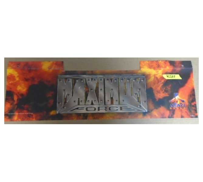 ATARI MAXIMUM FORCE Arcade Machine Game FLEXIBLE Overhead Header #4035 for sale 