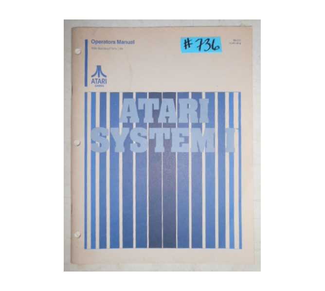 ATARI SYSTEM 1 Arcade Machine Game OPERATORS Manual #736 for sale  