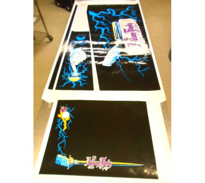 Addams Family Pinball Machine Game Cabinet Artwork 5 piece Decal Set NEW/OLD STOCK #51 for sale  