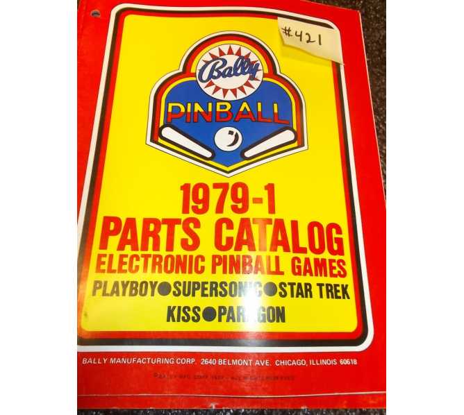 BALLY Pinball Machine Game 1979-1 Parts Catalog #421 for sale  