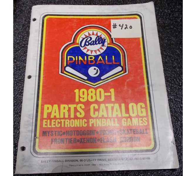 BALLY Pinball Machine Game 1980-1 Parts Catalog #420 for sale 