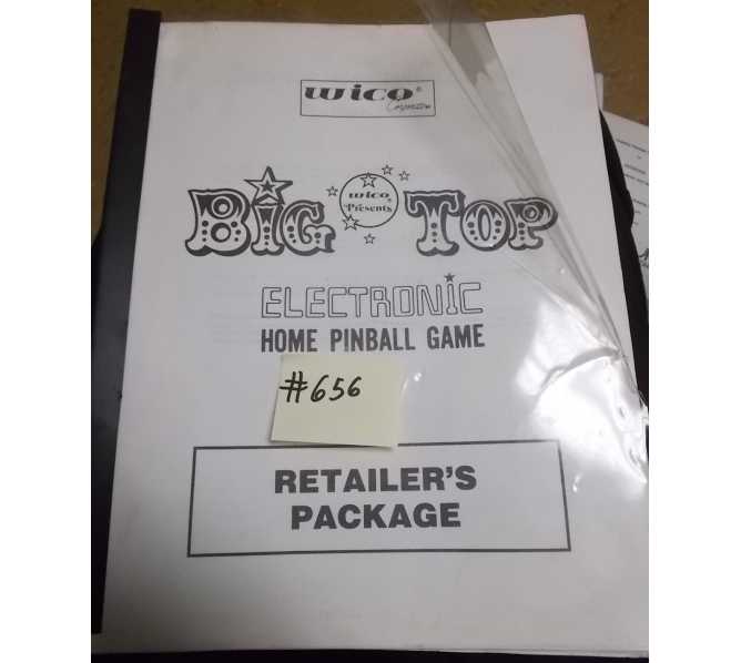 BIG TOP ELECTRONIC HOME Pinball Machine Game RETAILER'S PACKAGE#656 for sale  