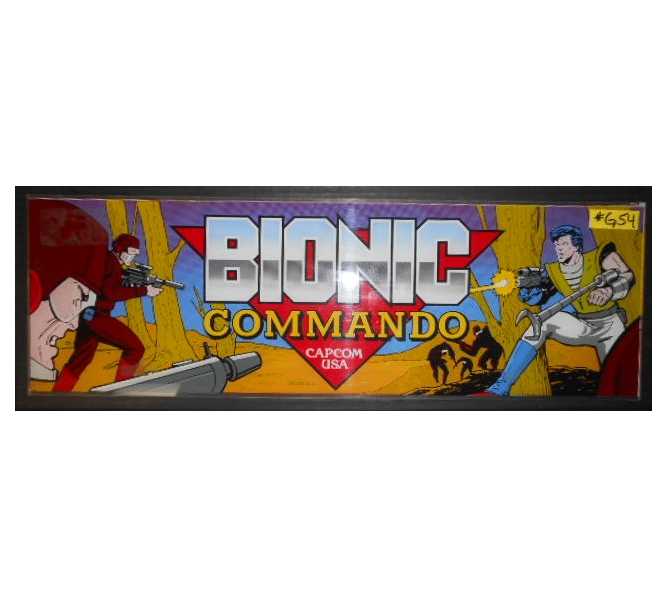 BIONIC COMMANDO Arcade Machine Game Overhead Header Marquee #G54 for sale by CAPCOM  