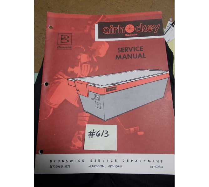 BRUNSWICK AIR HOCKEY Arcade Machine Game SERVICE MANUAL #613 for sale  