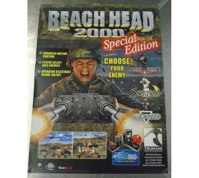 Beach Head 2000 Special Edition Original Video Arcade Machine Game Advertising Promotional Poster #882 for sale - Tsumo - NOS 