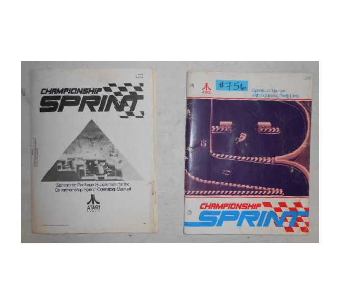 CHAMPIONSHIP SPRINT Arcade Machine Game OPERATORS MANUAL with ILLUSTRATED PARTS LISTS & SCHEMATICS #756 for sale 