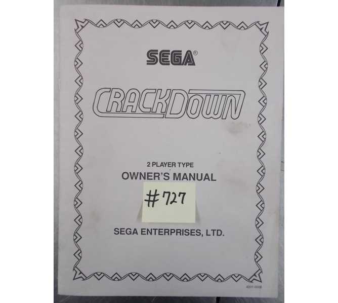 CRACK DOWN Arcade Machine Game OWNER'S MANUAL #727 for sale  