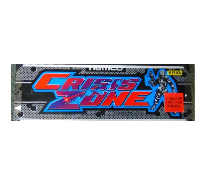 CRISIS ZONE Arcade Machine Game Overhead Header PLEXIGLASS for sale #B86 by NAMCO  